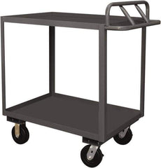 Durham - 3,600 Lb Capacity, 18" Wide x 30" Long x 39" High Service Cart - 2 Shelf, Steel, 2 Rigid/2 Swivel Casters - Exact Tool & Supply