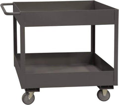 Durham - 3,600 Lb Capacity, 24" Wide x 48" Long x 39-1/16" High Service Cart - 2 Shelf, Steel, 2 Rigid/2 Swivel Casters - Exact Tool & Supply