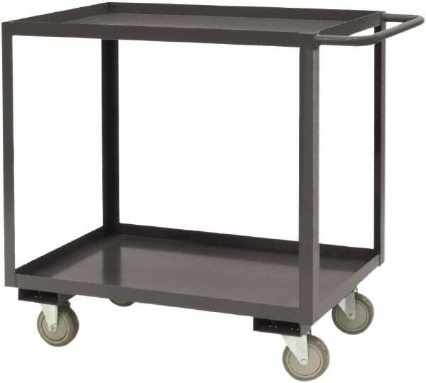 Durham - 1,200 Lb Capacity, 30" Wide x 48" Long x 37-5/8" High Service Cart - 2 Shelf, Steel, 2 Rigid/2 Swivel Casters - Exact Tool & Supply