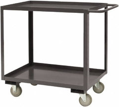 Durham - 1,200 Lb Capacity, 30" Wide x 48" Long x 37-5/8" High Service Cart - 2 Shelf, Steel, 2 Rigid/2 Swivel Casters - Exact Tool & Supply