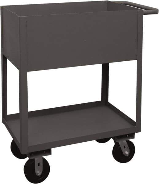Durham - 3,600 Lb Capacity, 24" Wide x 36" Long x 39-1/16" High Service Cart - 2 Shelf, Steel, 2 Rigid/2 Swivel Casters - Exact Tool & Supply