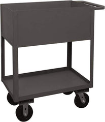 Durham - 3,600 Lb Capacity, 24" Wide x 36" Long x 39-1/16" High Service Cart - 2 Shelf, Steel, 2 Rigid/2 Swivel Casters - Exact Tool & Supply