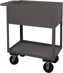 Durham - 1,200 Lb Capacity, 18" Wide x 30" Long x 39-1/16" High Service Cart - 2 Shelf, Steel, 2 Rigid/2 Swivel Casters - Exact Tool & Supply