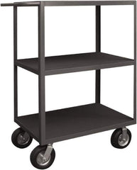 Durham - 1,200 Lb Capacity, 24" Wide x 48" Long x 50" High Instrument Cart - 3 Shelf, Steel, 2 Rigid/2 Swivel Casters - Exact Tool & Supply