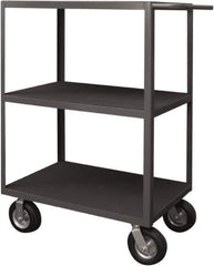 Durham - 1,200 Lb Capacity, 24" Wide x 36" Long x 50" High Instrument Cart - 3 Shelf, Steel, 2 Rigid/2 Swivel Casters - Exact Tool & Supply
