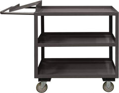 Durham - 1,200 Lb Capacity, 18" Wide x 36" Long x 37-5/8" High Order Picking Cart - 3 Shelf, Steel, 2 Rigid/2 Swivel Casters - Exact Tool & Supply