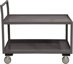 Durham - 1,200 Lb Capacity, 24-1/4" Wide x 51" Long x 37-1/2" High Service Cart - 2 Shelf, Steel, 2 Rigid/2 Swivel Casters - Exact Tool & Supply