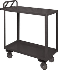 Durham - 1,200 Lb Capacity, 18" Wide x 30" Long x 38" High Service Cart - 2 Shelf, Steel, 2 Rigid/2 Swivel Casters - Exact Tool & Supply