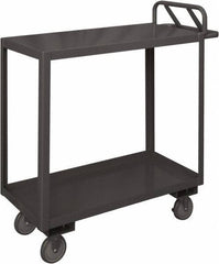 Durham - 1,200 Lb Capacity, 18" Wide x 36" Long x 37-5/8" High Service Cart - 2 Shelf, Steel, 2 Rigid/2 Swivel Casters - Exact Tool & Supply