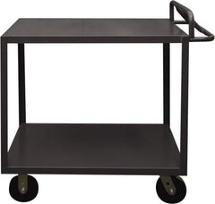 Durham - 3,600 Lb Capacity, 24" Wide x 48" Long x 37-5/8" High Service Cart - 2 Shelf, Steel, 2 Rigid/2 Swivel Casters - Exact Tool & Supply