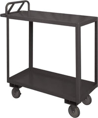 Durham - 1,200 Lb Capacity, 30" Wide x 48" Long x 38" High Service Cart - 2 Shelf, Steel, 2 Rigid/2 Swivel Casters - Exact Tool & Supply