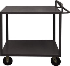 Durham - 3,600 Lb Capacity, 30" Wide x 60" Long x 30" High Service Cart - 2 Shelf, Steel, 2 Rigid/2 Swivel Casters - Exact Tool & Supply