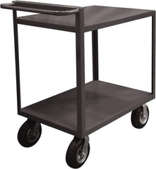 Durham - 1,500 Lb Capacity, 24" Wide x 36" Long x 39-7/16" High Service Cart - 2 Shelf, Steel, 2 Rigid/2 Swivel Casters - Exact Tool & Supply