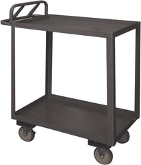 Durham - 1,200 Lb Capacity, 30" Wide x 60" Long x 29" High Service Cart - 2 Shelf, Steel, 2 Rigid/2 Swivel Casters - Exact Tool & Supply