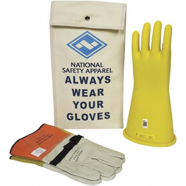 National Safety Apparel - Class 2, Size 9, 11" Long, Rubber Lineman's Glove Kit - Exact Tool & Supply