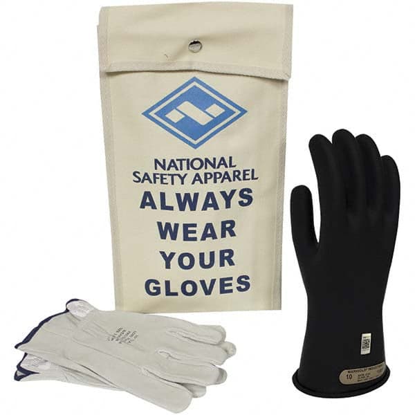 National Safety Apparel - Class 0, Size 8, 11" Long, Rubber Lineman's Glove Kit - Exact Tool & Supply