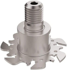 Seco - Modular Connection Connection, 0.0886 to 0.0984" Cutting Width, 5/8" Depth of Cut, 2-1/2" Cutter Diam, 7 Tooth Indexable Slotting Cutter - R335.10 Toolholder, 150.10 Insert, Right Hand Cutting Direction - Exact Tool & Supply