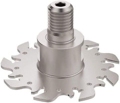 Seco - Modular Connection Connection, 0.122" Cutting Width, 0.9567" Depth of Cut, 80mm Cutter Diam, 9 Tooth Indexable Slotting Cutter - R335.10 Toolholder, 150.10 Insert, Right Hand Cutting Direction - Exact Tool & Supply