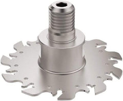 Seco - Modular Connection Connection, 0.122" Cutting Width, 1.2047" Depth of Cut, 100mm Cutter Diam, 11 Tooth Indexable Slotting Cutter - R335.10 Toolholder, 150.10 Insert, Right Hand Cutting Direction - Exact Tool & Supply