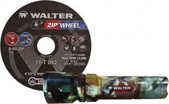 WALTER Surface Technologies - 4-1/2" 60 Grit Aluminum Oxide Cutoff Wheel - 3/64" Thick, 7/8" Arbor, 13,300 Max RPM, Use with Angle Grinders - Exact Tool & Supply