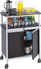 Safco - 50 Lb Capacity, 33-1/2" Wide x 21-3/4" Long x 43" High Mobile Cart - 2 Door, 1 Drawer, 1 Shelf, Steel, 4 Swivel Casters - Exact Tool & Supply