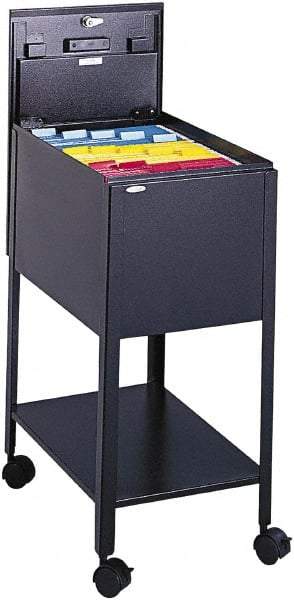 Safco - 13-1/2" Wide x 19-1/4" Long x 28" High Tote Cart - 1 Door, 1 Shelf, Steel - Exact Tool & Supply