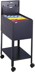 Safco - 13-1/2" Wide x 19-1/4" Long x 28" High Tote Cart - 1 Door, 1 Shelf, Steel - Exact Tool & Supply
