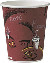 Solo - Bistro Design Hot Drink Cups, Paper, 10 oz, 300/Carton - Maroon - Exact Tool & Supply