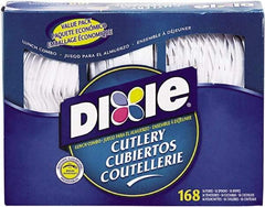 Dixie - Combo Pack, Tray with Plastic Utensils, 56 Forks, 56 Knives, 56 Spoons - White - Exact Tool & Supply