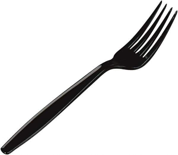 Dixie - Plastic Cutlery, Heavyweight Forks - Black - Exact Tool & Supply