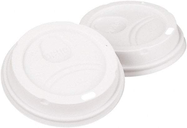 Dixie - Dome Lid Fits 10-16 oz Perfectouch Cups, 12-20 oz Hot Cups, WiseSize, 500/CT - White - Exact Tool & Supply