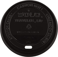 Solo - Traveler Drink-Thru Lids, 10-24 oz Cups - Black - Exact Tool & Supply