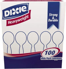 Dixie - Plastic Cutlery, Heavyweight Soup Spoons, 100/B oz - White - Exact Tool & Supply