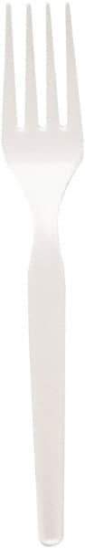 Dixie - Plastic Cutlery, Heavy Mediumweight Forks, 1000/Carton - White - Exact Tool & Supply