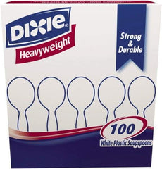 Dixie - Plastic Cutlery, Heavyweight Soup Spoons, 1000 per Carton - White - Exact Tool & Supply