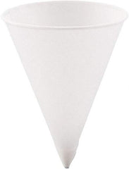 Solo - Cone Water Cups, Paper, 4.25 oz, Rolled Rim, 5000/Carton - White - Exact Tool & Supply