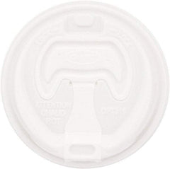 DART - Optima Reclosable Lid, 12-24 oz Foam Cups, 100/Bag, 10 Bags/Carton - White - Exact Tool & Supply