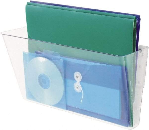 UNIVERSAL - 13" Wide x 4" Deep x 33-1/2" High, 1 Compartment, Plastic Wall File - Clear, 13" Compartment Width x 4" Compartment Depth x 7" Compartment Height - Exact Tool & Supply