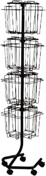 Safco - 15" Wide x 15" Deep x 60" High, 16 Compartments, Welded Wire Rotary Literature Rack - Charcoal, 9" Compartment Width x 5" Compartment Depth x 10-7/8" Compartment Height - Exact Tool & Supply