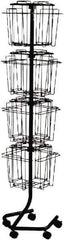 Safco - 15" Wide x 15" Deep x 60" High, 16 Compartments, Welded Wire Rotary Literature Rack - Charcoal, 9" Compartment Width x 5" Compartment Depth x 10-7/8" Compartment Height - Exact Tool & Supply