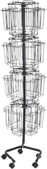 Safco - 15" Wide x 15" Deep x 60" High, 32 Compartments, Welded Wire Rotary Literature Rack - Charcoal, 9" Compartment Width x 5" Compartment Depth x 10-7/8" Compartment Height - Exact Tool & Supply