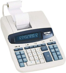 Victor - Fluorescent Printing Calculator - 8 x 11 Display Size, White, AC Powered, 6" Long x 11.4" Wide - Exact Tool & Supply