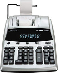 Victor - Fluorescent Printing Calculator - 9 x 12 Display Size, White, AC Powered, 4-1/4" Long x 10-1/2" Wide - Exact Tool & Supply