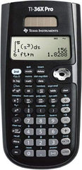 Texas Instruments - LCD Scientific Calculator - 3-3/8 x 7-1/4 Display Size, Black, Battery & Solar Powered, 9.7" Long x 6-1/2" Wide - Exact Tool & Supply
