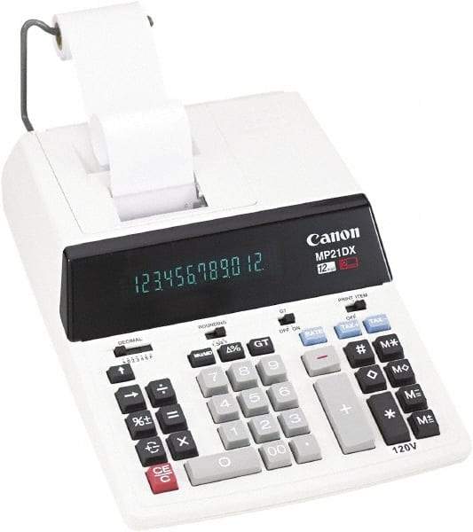Canon - Fluorescent Printing Calculator - White, AC Powered, 12.2" Long x 9" Wide - Exact Tool & Supply