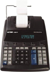 Victor - Fluorescent Printing Calculator - 8-1/2 x 12-1/4 Display Size, Black, AC Powered, 15.6" Long x 10-1/2" Wide - Exact Tool & Supply