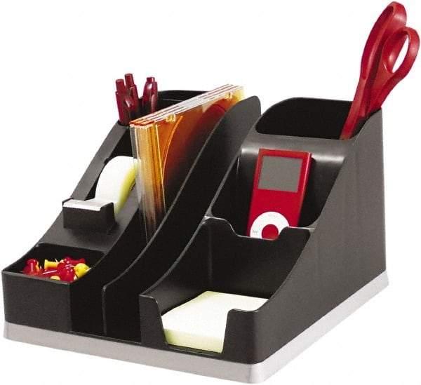 Deflect-o - Black/Silver All-In-One Caddy - Plastic - Exact Tool & Supply