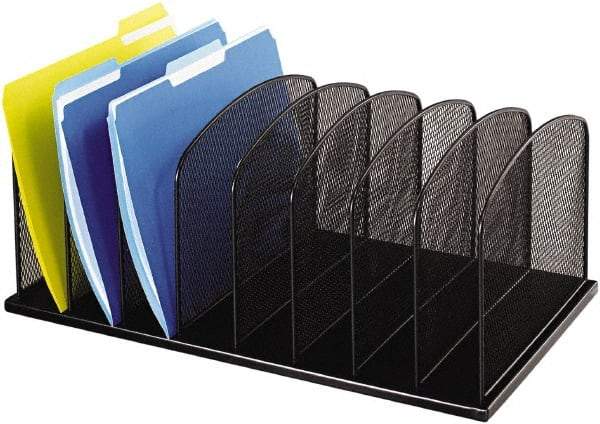Safco - Black Desk Top Organizer - Steel, Mesh - Exact Tool & Supply