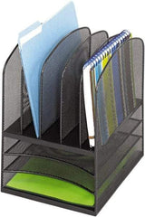 Safco - Black Desk Top Organizer - Steel, Mesh - Exact Tool & Supply