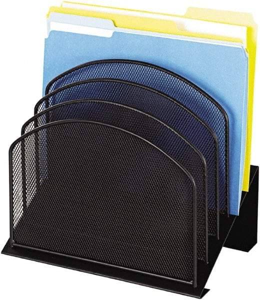Safco - Black Desk Top Organizer - Steel, Mesh - Exact Tool & Supply